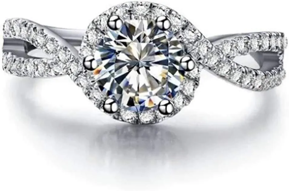 Jude Jewelers Platinum Plated 1.5 Carat Cubic Zircon Simulated Diamond Wedding Engagement Proposal Ring