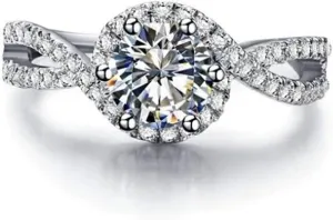 Jude Jewelers Platinum Plated 1.5 Carat Cubic Zircon Simulated Diamond Wedding Engagement Proposal Ring