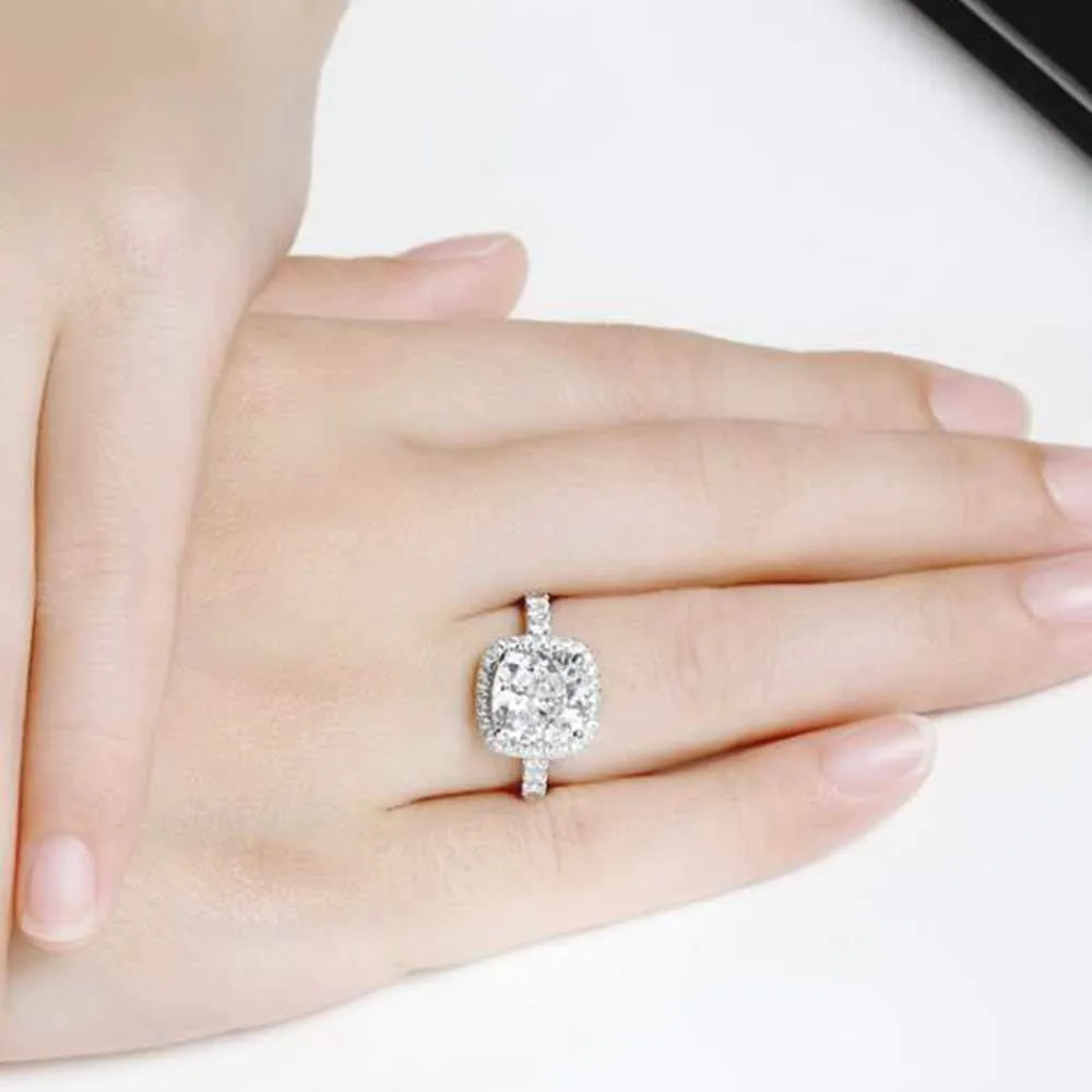 Jude Jewelers Platinum Plated 4 Carat Princess Cut CZ Simulated Diamond Wedding Engagement Proposal Ring