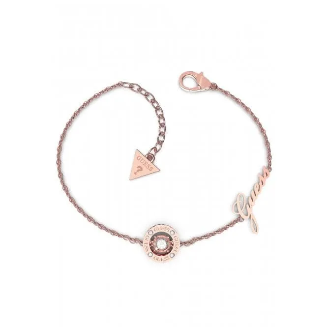 Ladies Rose Gold Plated Charm Crystals Bracelet UBB01462RGL