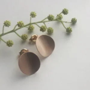 Large Rose gold curve earrings