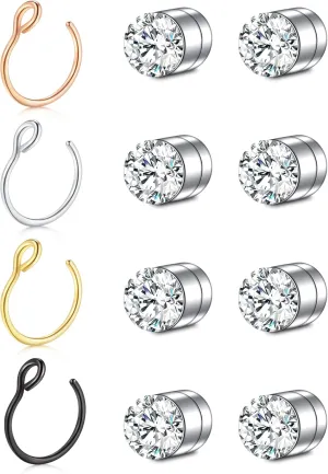 Longita Clip on Fake Nose Rings - Magnetic Septum & Stud Nose Piercings for Women