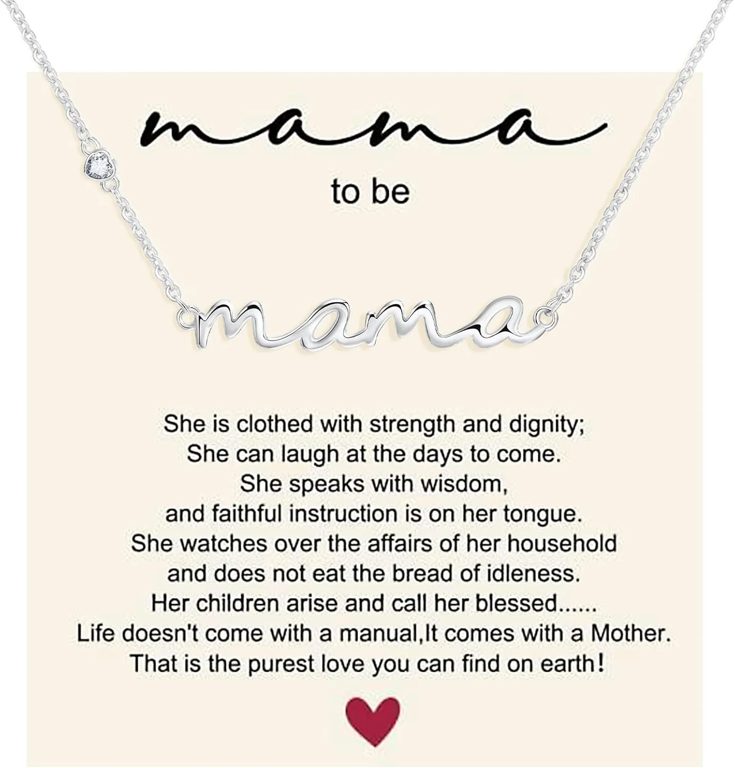Mama Necklace 925 Sterling Silver Mom Necklace for Women S925 Silver Dainty Mother Jewelry Cute Pendant Necklace, Mom Birthday Gift Jewelry for New Mom Women Wife Anniversary