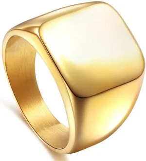 Mens Rings Stainless Steel Square Signet Rings for Men,Pinky Thumb Ring for Dad Father Jewelry Gift for Him,Men's Ring for Biker