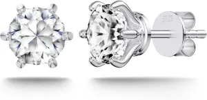 Moissanite Stud Earrings for Women, 18K White Gold Plated S925 Sterling Silver Hypoallergenic Diamond Earring, Lab Grown Diamond Earrings