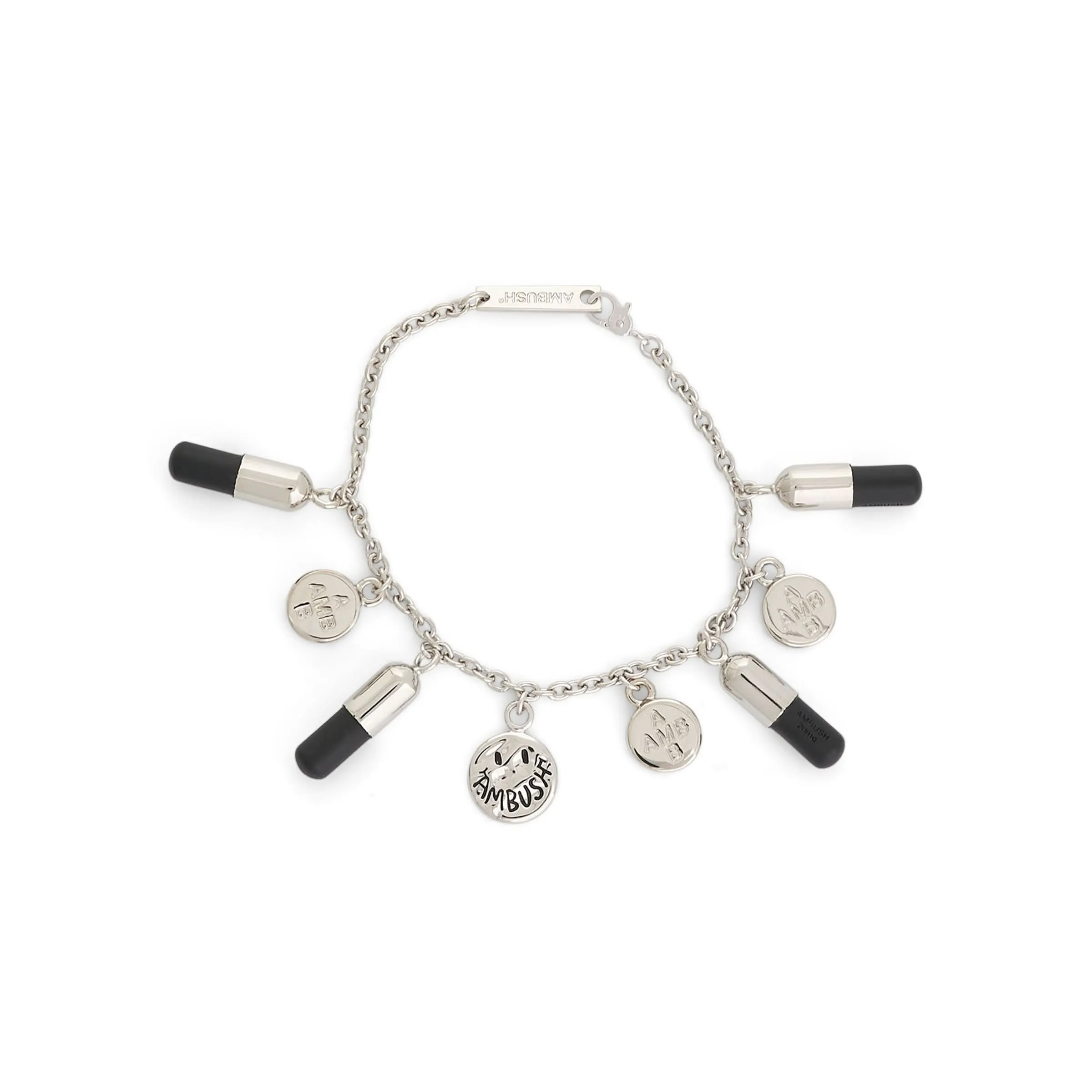 Multipill Charm Bracelet in Silver/Black
