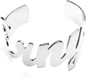 Name Bracelet for Women  Personalized Metal Cuff Bracelet in Gold, Rose Gold, and Silver  Adjustable Engraved Jewelry Gift for Her, Mom, or Friend