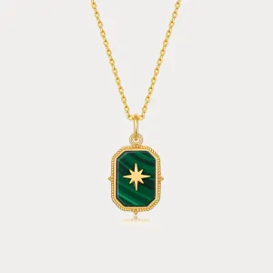 Octagon Malachite Pendant Necklace