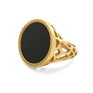 Onyx Sovereign Ring (Gold)