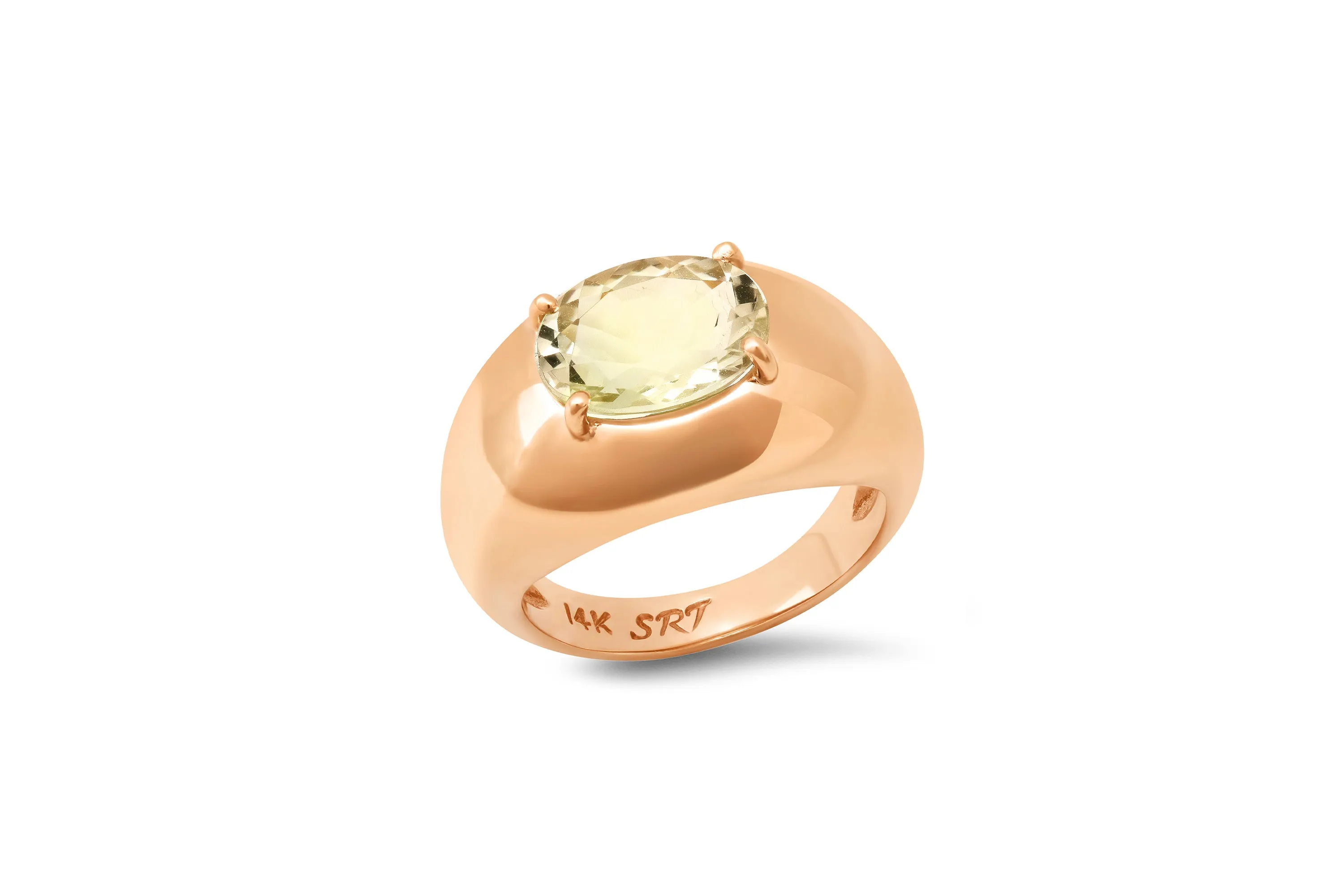 Oval Aquamarine Domed Ring