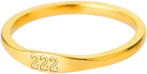 PAMTIER Women's Stainless Steel Angel Number Ring Gold Dainty Personalized Numerology Signet Ring for Her