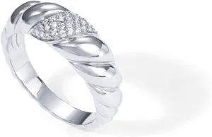 PAVOI 14K Gold Plated Croissant Dome Ring - Twisted Braided Gold Plated - Chunky Signet Ring for Women