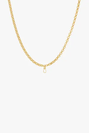 Rolo necklace with clasp gold plated (43cm)