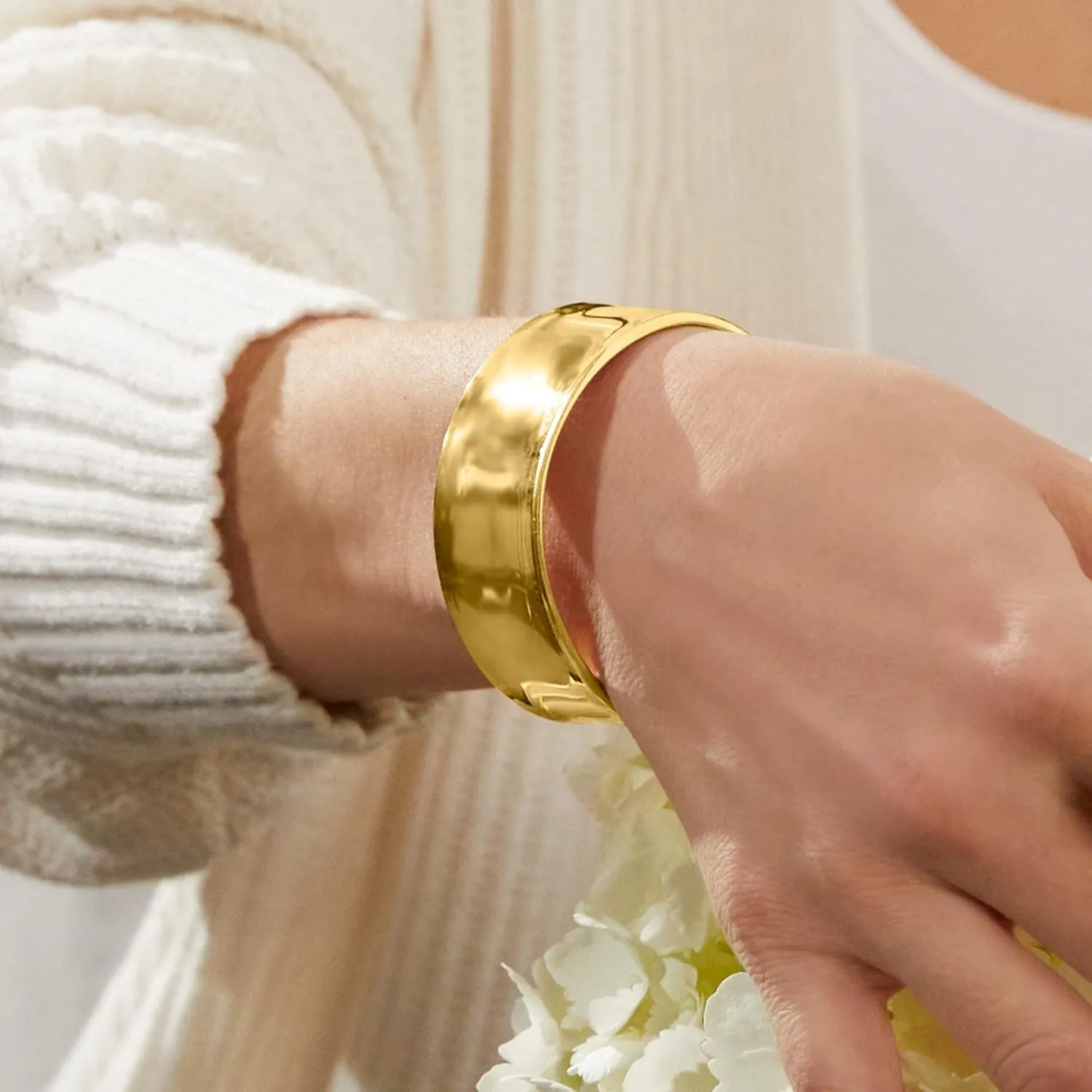 Ross-Simons Italian 18kt Gold Over Sterling Polished Cuff Bracelet