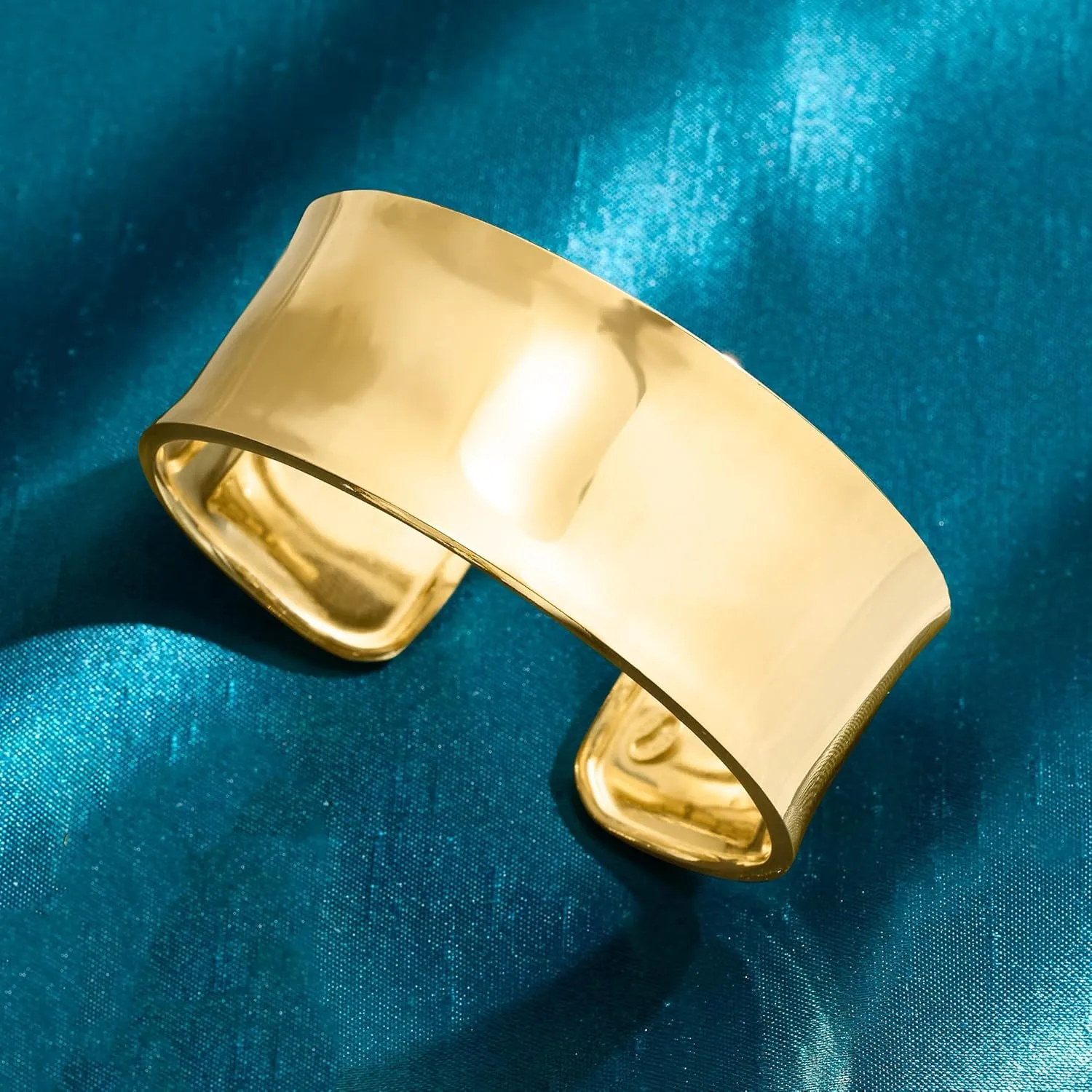 Ross-Simons Italian 18kt Gold Over Sterling Polished Cuff Bracelet