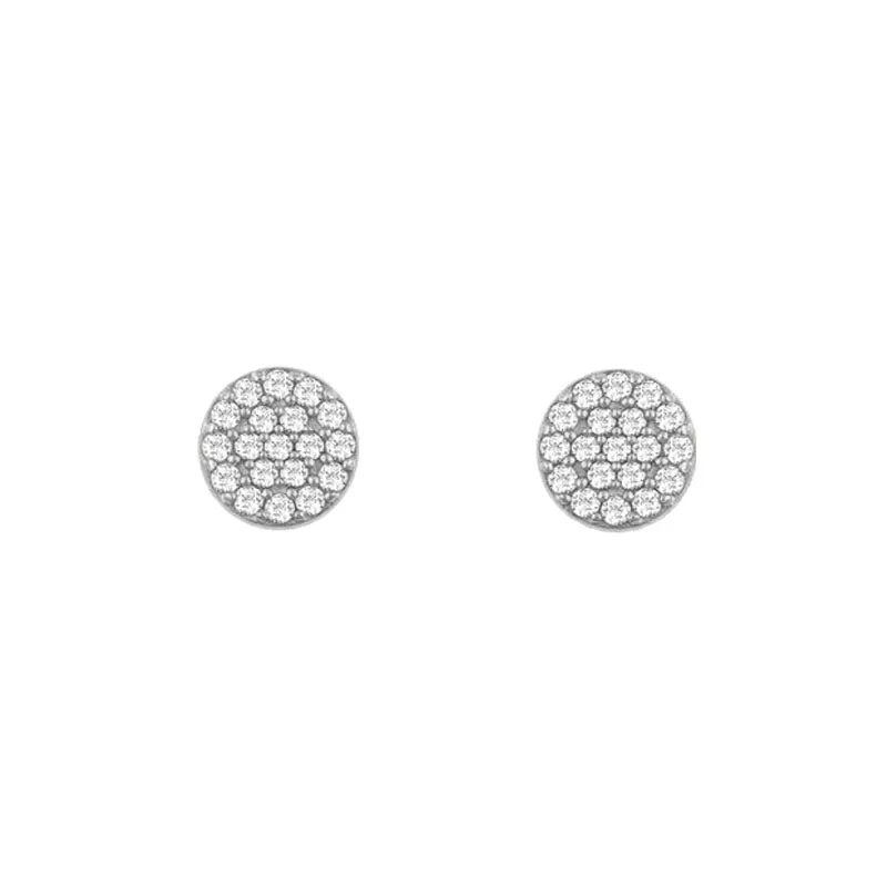 Round Diamond Cluster Stud Earrings