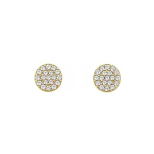 Round Diamond Cluster Stud Earrings