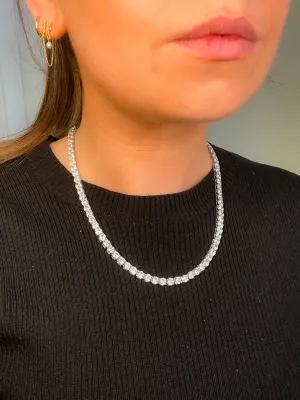 Sterling Silver 18” Tennis Necklace