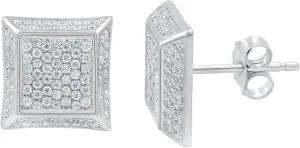 TISHAVI Moissanite Diamond Stud Earrings White Gold Plated For Women Sterling Silver - Moissanite Stud Gold Earrings - Anniversary Engagement Jewelry Gifts For Her