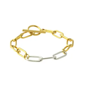Waterproof "Imperméable” Mixed Metal Chunky Chain Bracelet