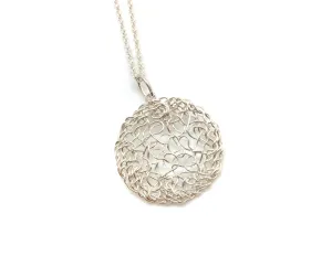 Woven Silver Circle Necklace